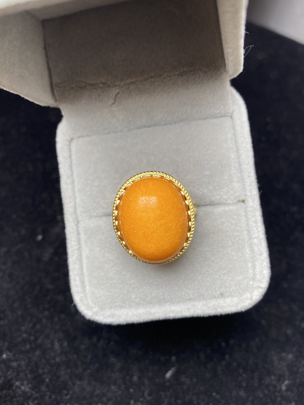 纯天然蜜蜡戒指 饱满漂亮俄料高品质 925银镶嵌活口百搭时尚 保真