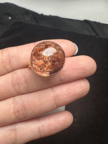 纯天然幽灵戒指 925银镶活口 石头尺寸17mm 重量9.8克 保真