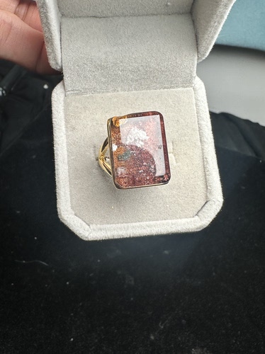 纯天然幽灵戒指  925银镶活口 石头尺寸16*19mm 重量10.1克 保真