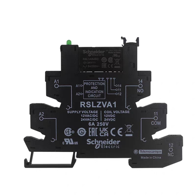 施耐德超薄继电器RSL1AB4BD 底座RSLZV1 DC24V 6A 继电器模组