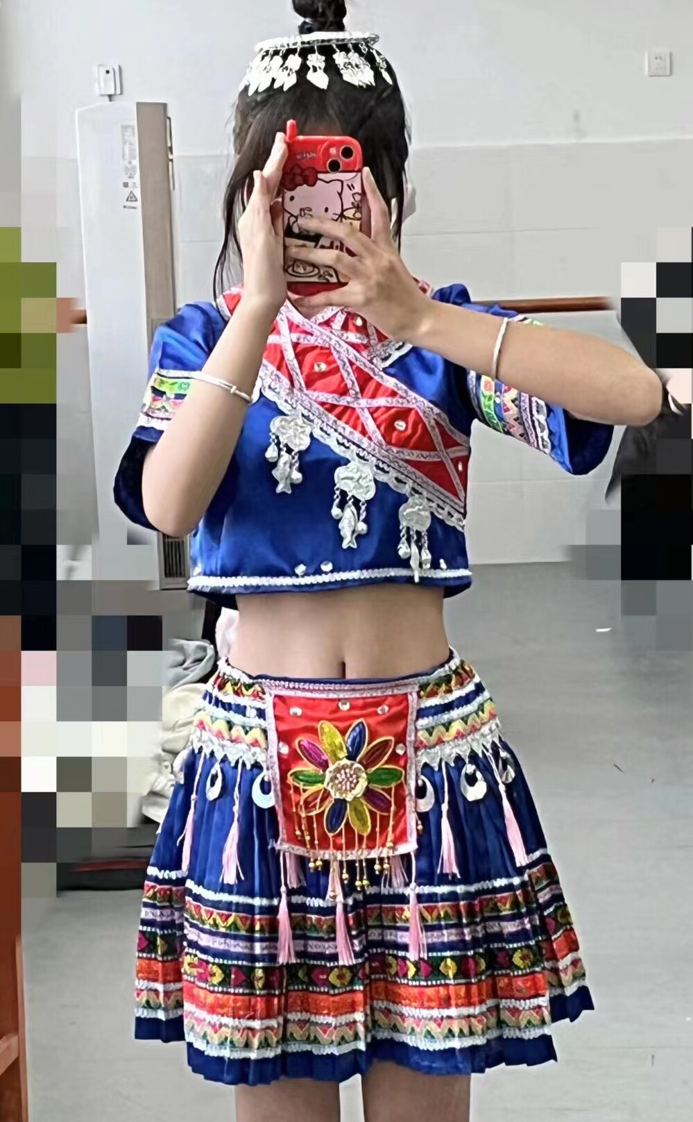 新款黛帕舞蹈服装苗族土家族演出服三月三少数民族独舞表演服