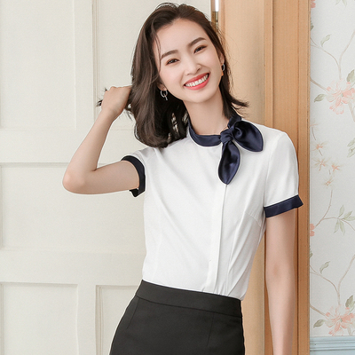 职业短袖白衬衫工作服