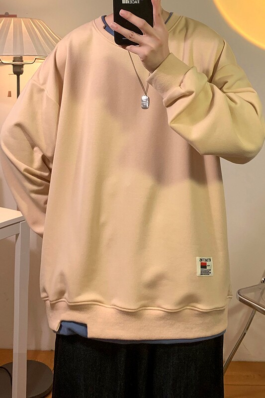 新款秋冬圆领港风大码宽松外套时尚套头卫衣XZ1415-2#W5520#,男装卫衣,星座301D-4(原星座1004-4）