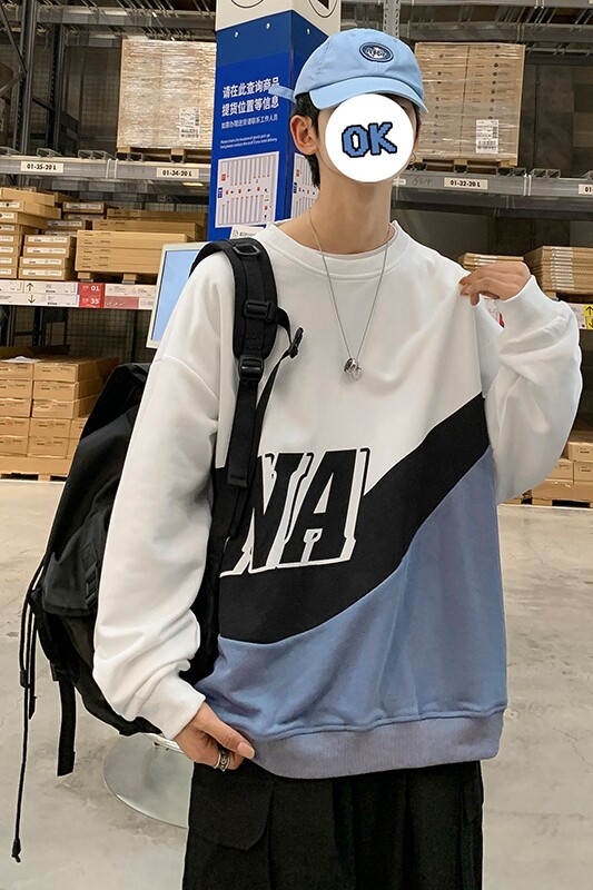 秋冬新款时尚大码港风圆领套头T恤卫衣男女款XZ1415-2#W5501#,男装卫衣,星座301D-4(原星座1004-4）