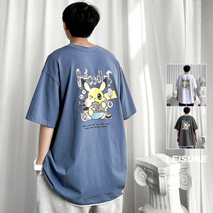 夏季新款新疆棉纯棉时尚港风男女款短袖T恤XZ1415-2#MT3506#图片