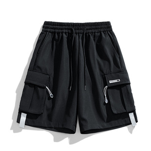 新款 英文绣标运动直筒五分裤 夏季 时尚 潮流 休闲宽松舒适短裤 男士