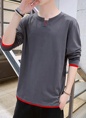 活动款长袖t恤男士上衣春季男装打底衫ins潮流宽松卫衣潮牌秋衣