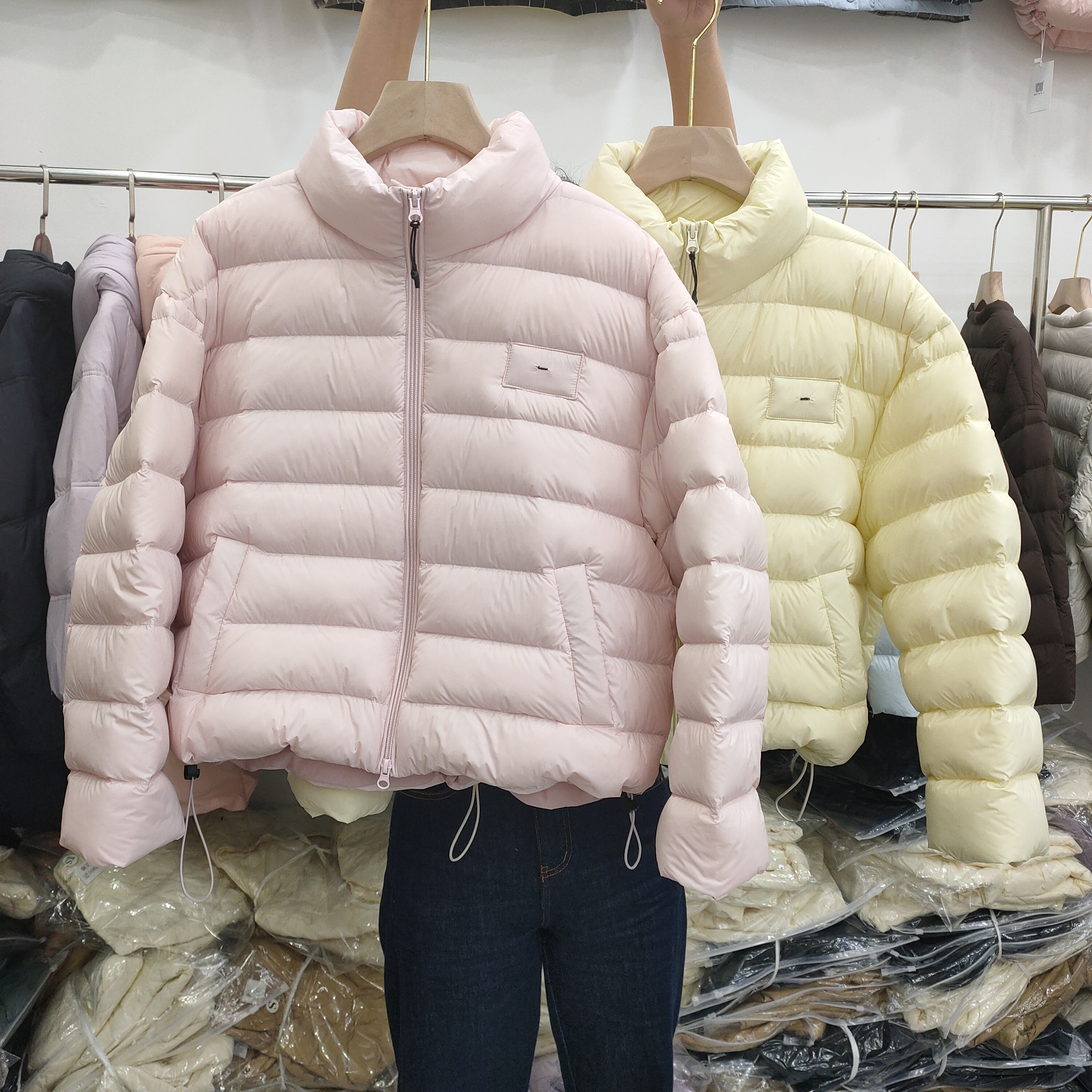 小个子泡芙排骨90绒面包服短款女