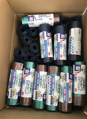 比你想象的要耐用~出口日本 二色 免撕抽绳可束口垃圾袋20只卷装