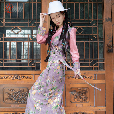 藏族服装女秋冬加厚博拉裙