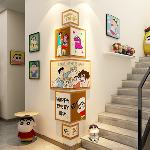 电视背景墙贴装饰玄关入户迎门拐转角遮丑墙面3d立体挂件壁画创意