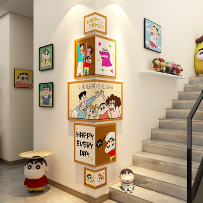 电视背景墙贴装饰玄关入户迎门拐转角遮丑墙面3d立体挂件壁画创意