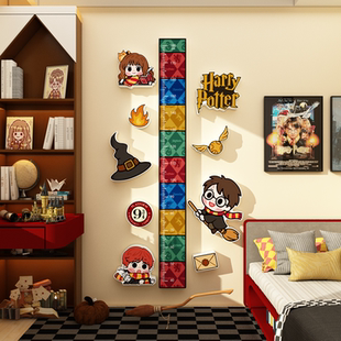 卡通3d立体身高墙贴纸卧室测量儿童身高尺墙面装 饰房间布置雪弗板