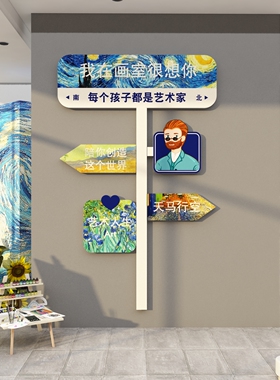 梵高画室场景氛围布置美术展教室装饰幼儿园主题文化墙面环创成品