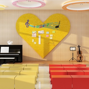 饰品幼儿园毛毡板文化墙贴互动照片展示墙面钢琴行 音乐教室布置装