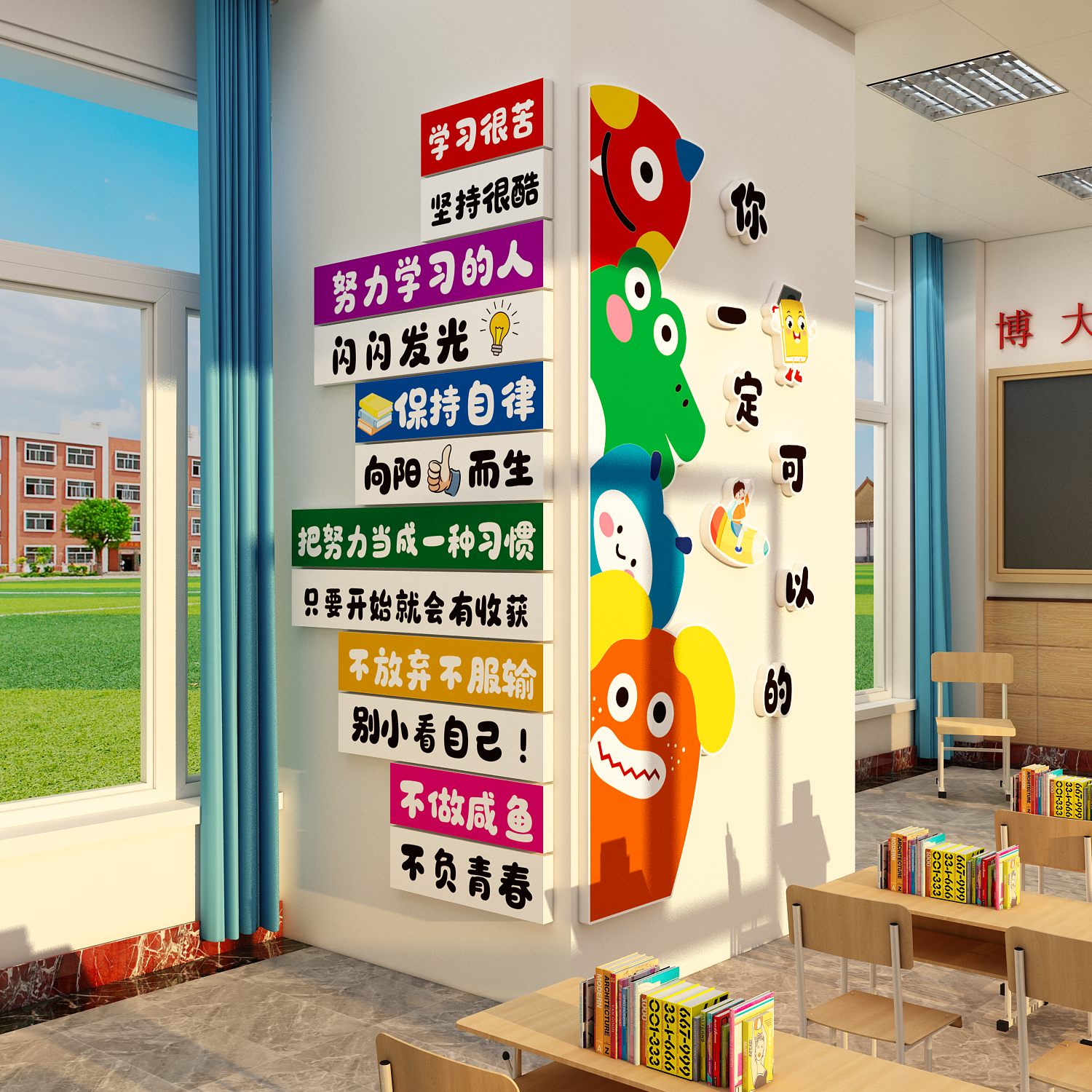 夸夸墙面装饰幼儿园环创培训机构初中班级文化励志标语贴教室布置