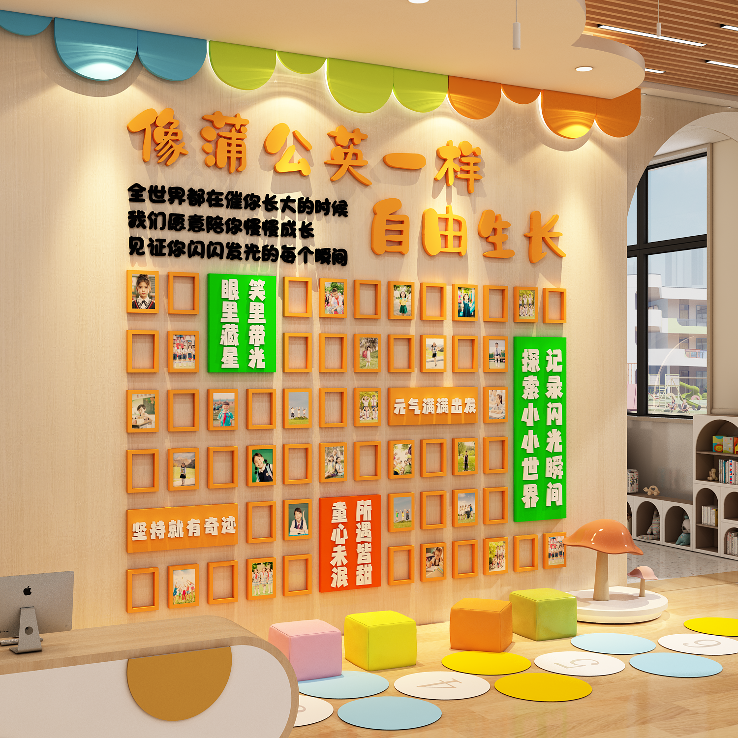 舞蹈房教室氛围布置培训机构文化背景照片学员风采展示墙面贴装饰