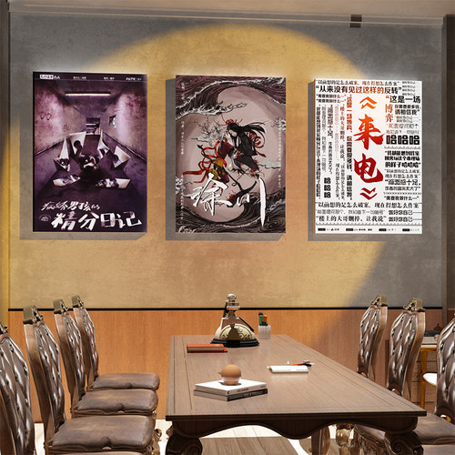 剧本杀店墙面装饰网红背景墙布置