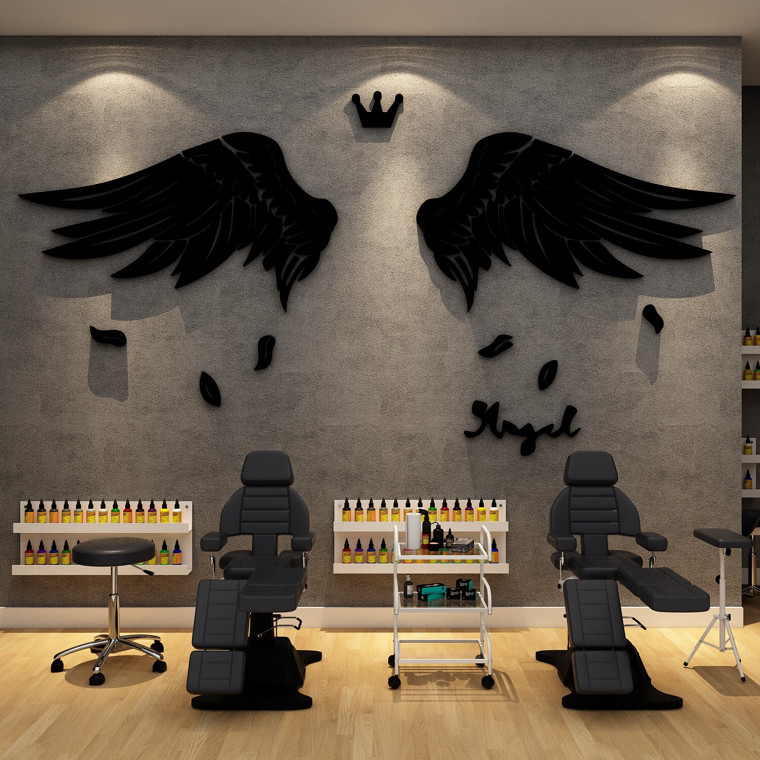 网红纹身店墙面装饰摆件背景布置门贴纸挂画刺青工作室纹绣吧台内