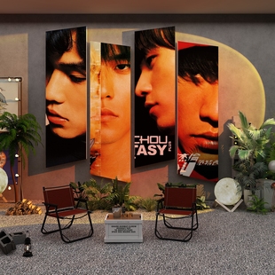 网红打卡周杰伦歌词黑胶专辑唱片酒吧装饰品海报音乐场墙面贴纸画