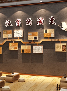 汉字的演变发展史书法教室氛围布置装饰环创墙面贴纸文化培训机构