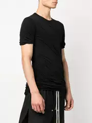 Oneofyou Dark Spiral Double-Layer T-Shirt for Men, Ro Style Niche Layered Base Layer, High Street Slim Fit Elastic Short Sleeves
