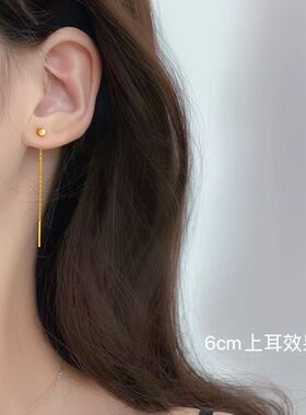 镀18K金豆豆耳线女气质韩国简约
