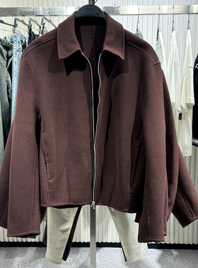 柜799！春季新品男装羊毛混纺boxy fit夹克毛呢外套ZA5854401 610