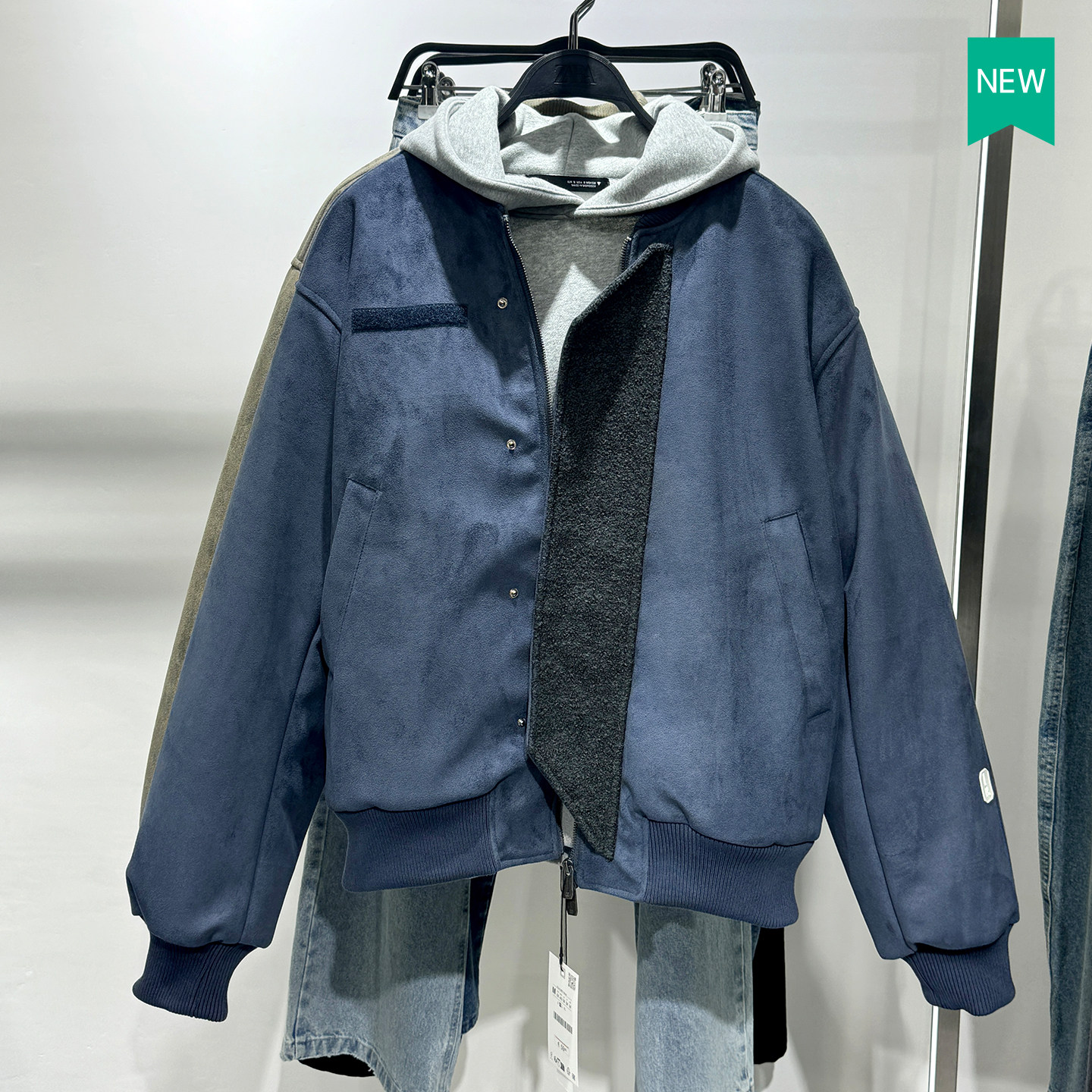 柜899！冬季新款男装纹理飞行员夹克棒球领棉服外套3918154 485