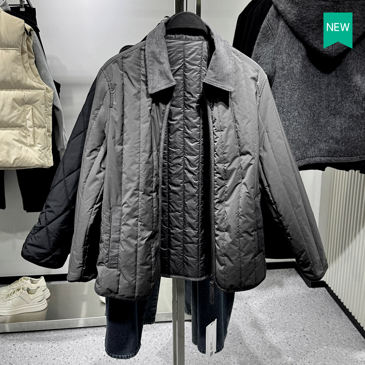 西班牙男装灯芯绒领绗棉夹克