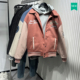 秋冬新款 男装 仿皮袖 柜799 拼接刺绣夹克夹棉翻领外套4575420 621