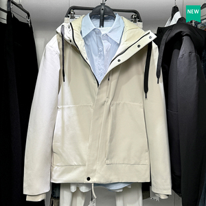 柜699！新款男装科技面料连帽棉衣简约纯色薄棉服外套ZA8281355