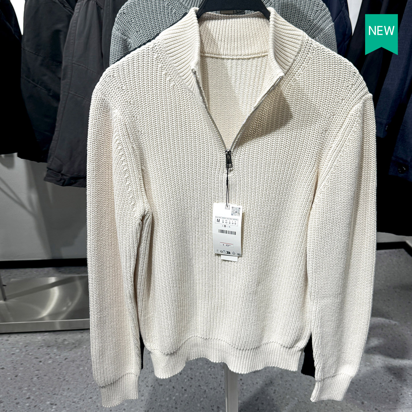 西班牙单棉质半高领套头针织衫