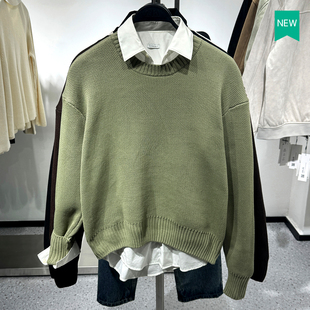 男装 新品 混纺纹理宽松圆领长袖 针织衫 526 柜329 3920325 秋冬季