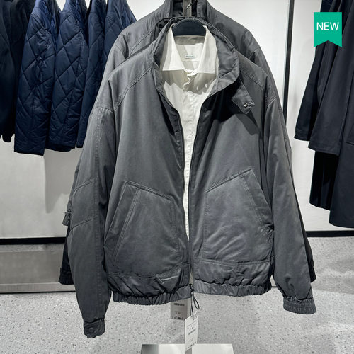 西班牙单立领秋冬宽松夹棉厚外套