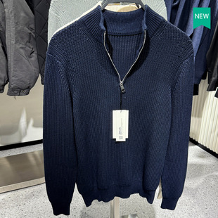 秋季 ZA3332300 新款 半高领纯棉套头毛衣纯色针织衫 401 男装 柜429