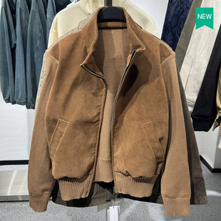 新品 外套2521303 男装 简约短款 751 针织拼接立领休闲夹克男士 秋季