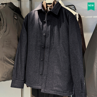 棉服衬衫 柜799 fit翻领羊毛混纺长袖 boxy 外套7380220 秋冬男装
