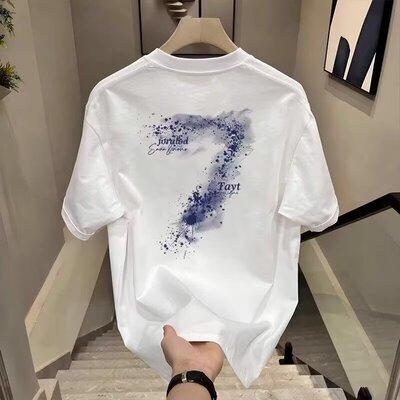 【奥莱】重磅短袖T恤青年男女夏季ins潮牌街头宽松休闲上衣秀禾服
