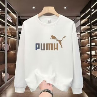 圆领卫衣 秋冬休闲美式 棕色豹情侣长袖 加绒百搭潮牌 奥莱