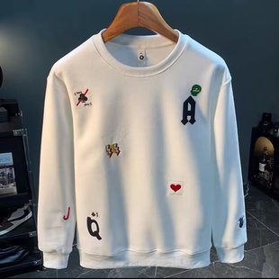 时尚 设计感潮牌卫衣男士 秋冬新款 百搭舒适保暖休闲打底衫 奥莱