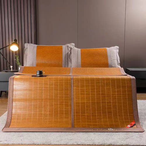 富通碳化席双面竹席加厚藤席对折