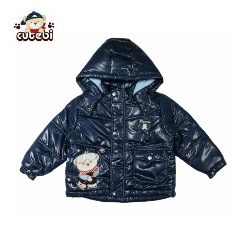 特价Cutebi专柜正品冬男童装连帽上衣短款夹棉外套棉服214012106