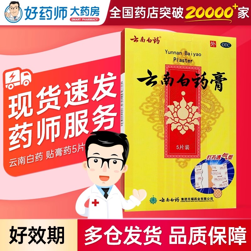 【云南白药】云南白药膏6.5cm*10cm*5片/盒