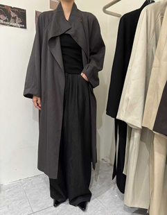 韩艺人2558韩系时尚 风衣外套女英伦风宽松显瘦大衣 大牌立领长款