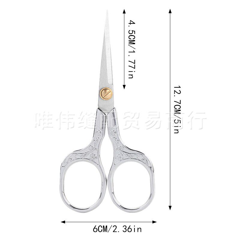 손으로 자르는 스테인레스 스틸 가정용 재봉사 자수 재단사 종이 컷 절묘한 뾰족한 팁 복고풍 작은 가위