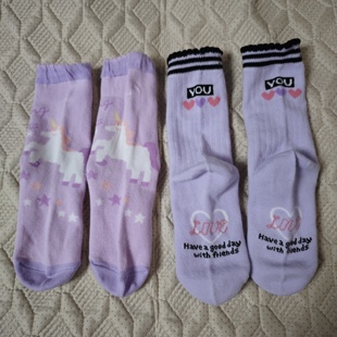 10双女童纯棉袜中高筒秋冬保暖吸汗5-9岁28-31码