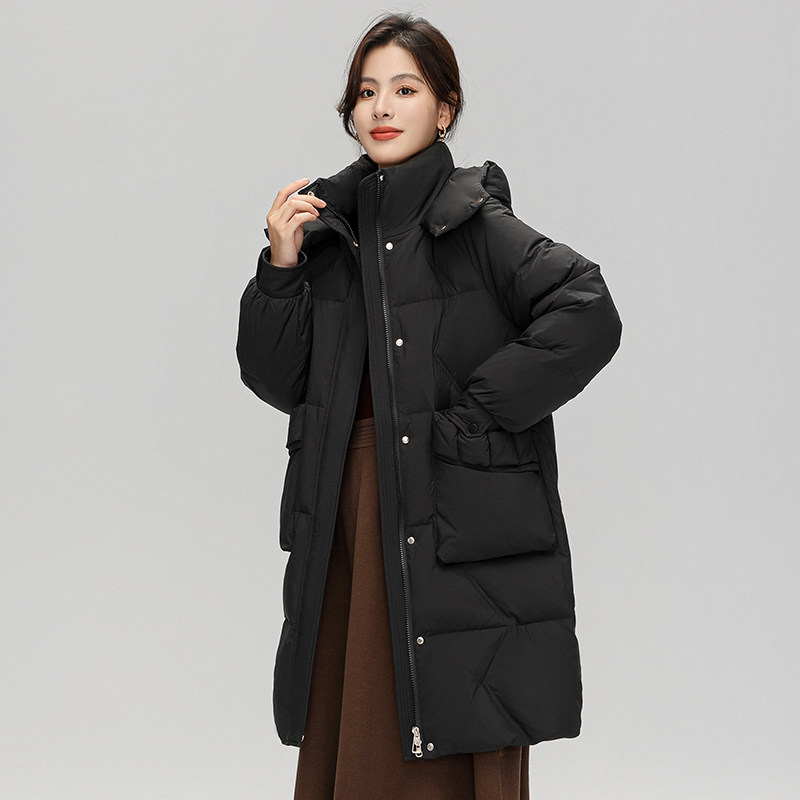 雪中飞休闲中长款女士加厚羽绒服