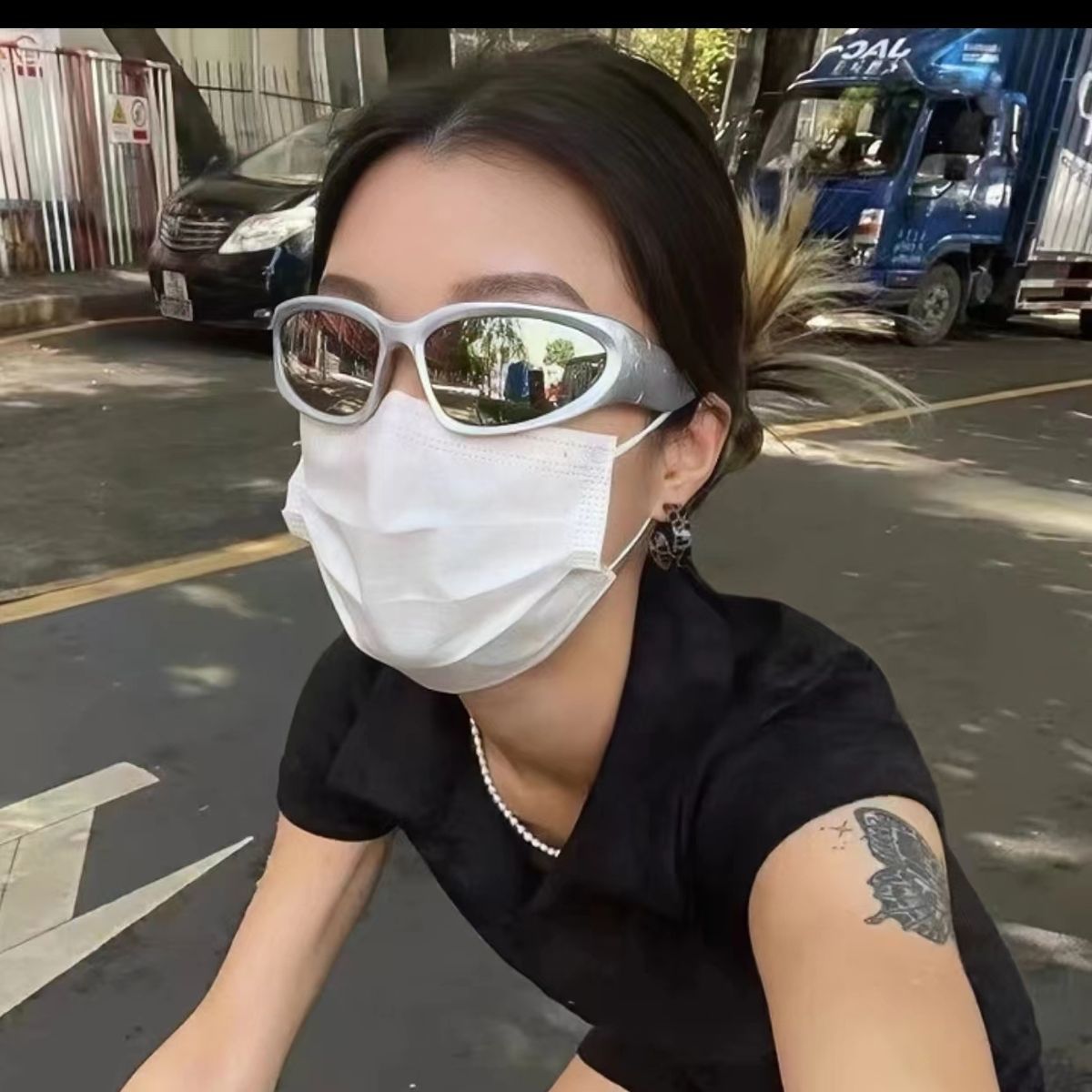 ins个性科技感朋克墨镜男女潮人网红街拍机能风欧美复古太阳眼镜