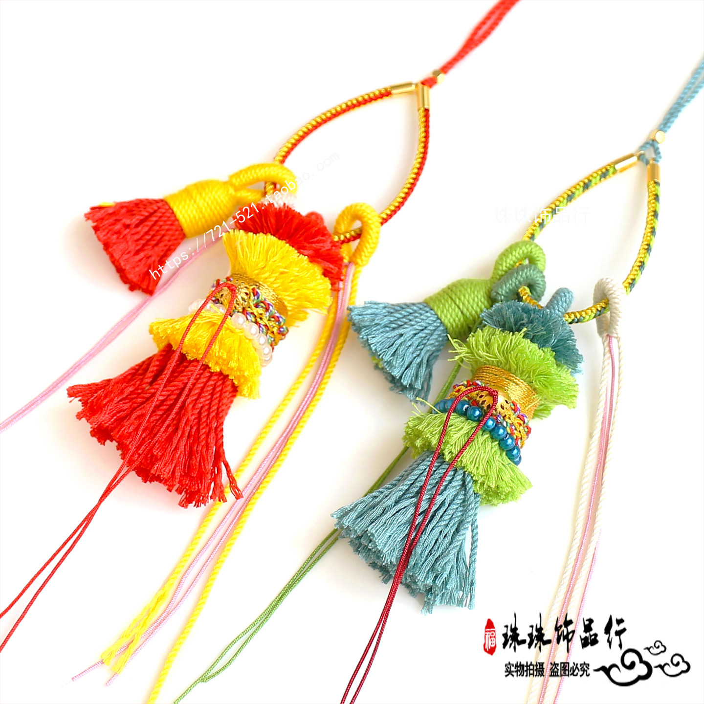 藏式胖墩流苏挂件吊环竹节流苏金色丝线百搭饰品配件手搓棉线穗子